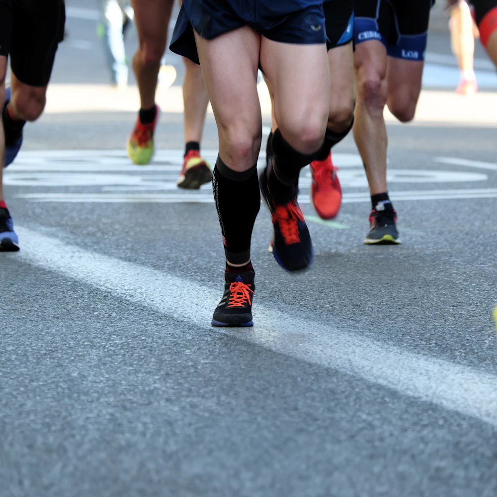Coureurs sur une course